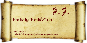 Hadady Fedóra névjegykártya